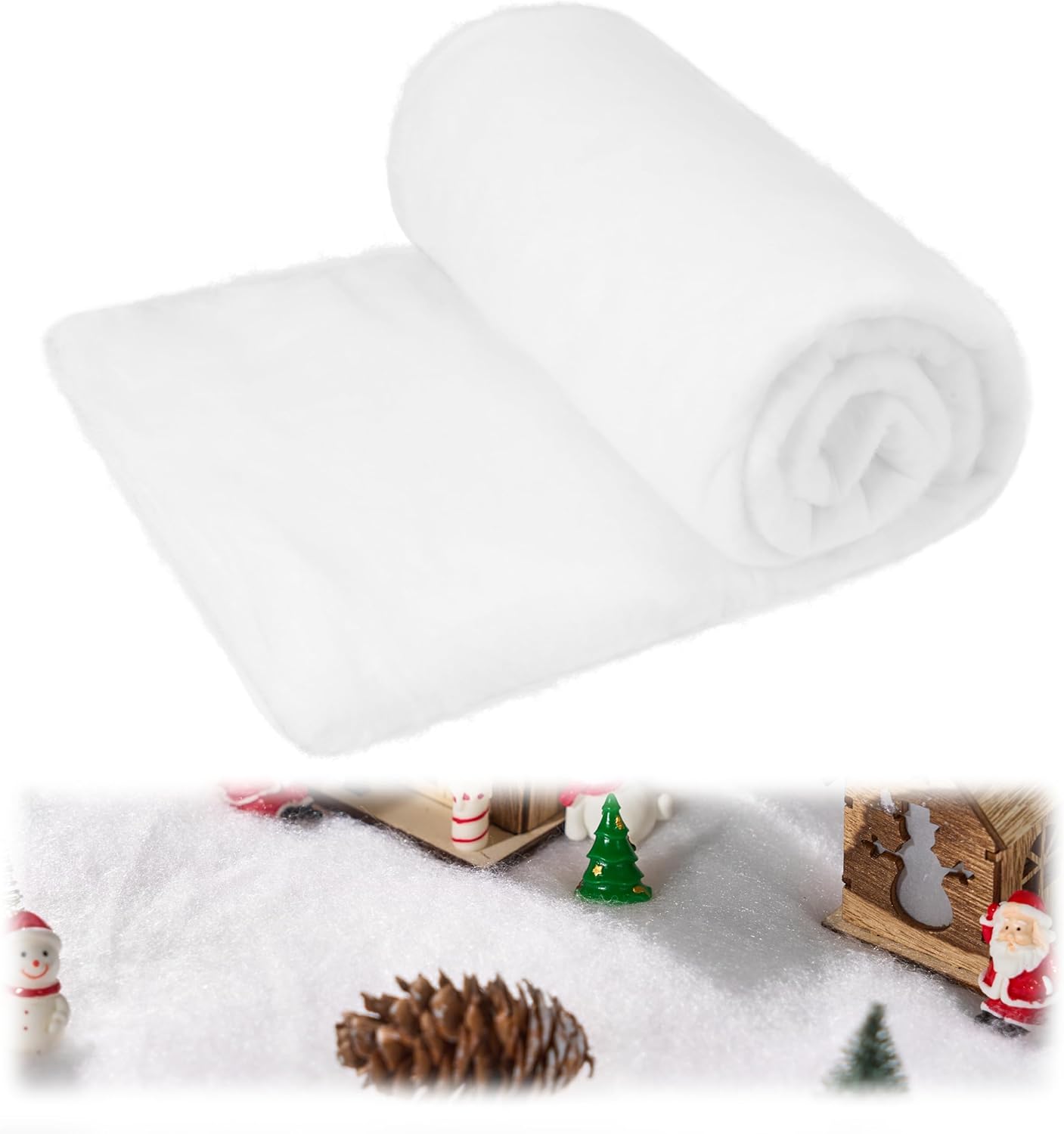 JOYIN Christmas Snow Blanket - Thick White Soft Artificial Snow for Holiday Decor | 3x8 Ft