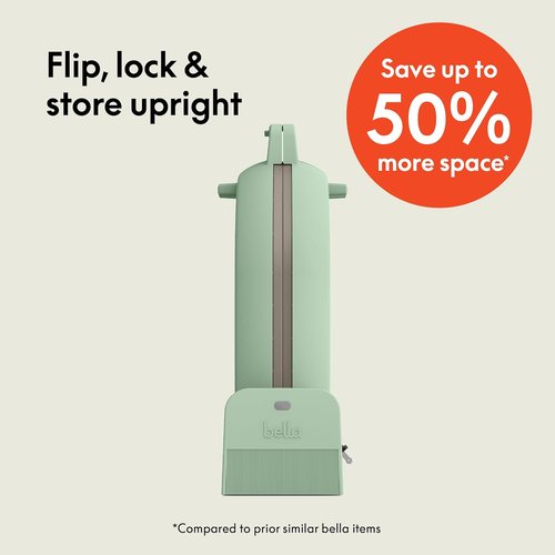 Bella Flip-N-Store Waffle Maker - EverGood™ Ceramic Nonstick Coating, 7” Wide Plates, Seaglass Color