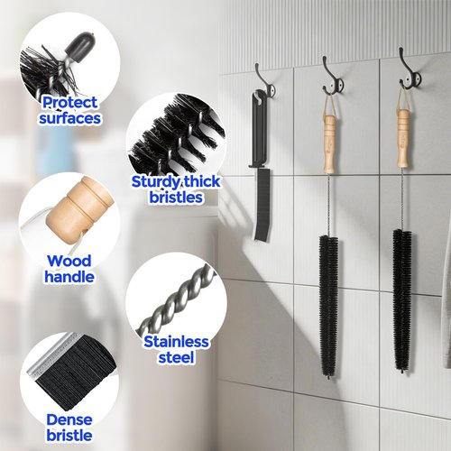 Holikme Dryer Vent Cleaner Kit - 3-Piece Lint Brush Set | 304 Stainless Steel for Efficient Cleaning