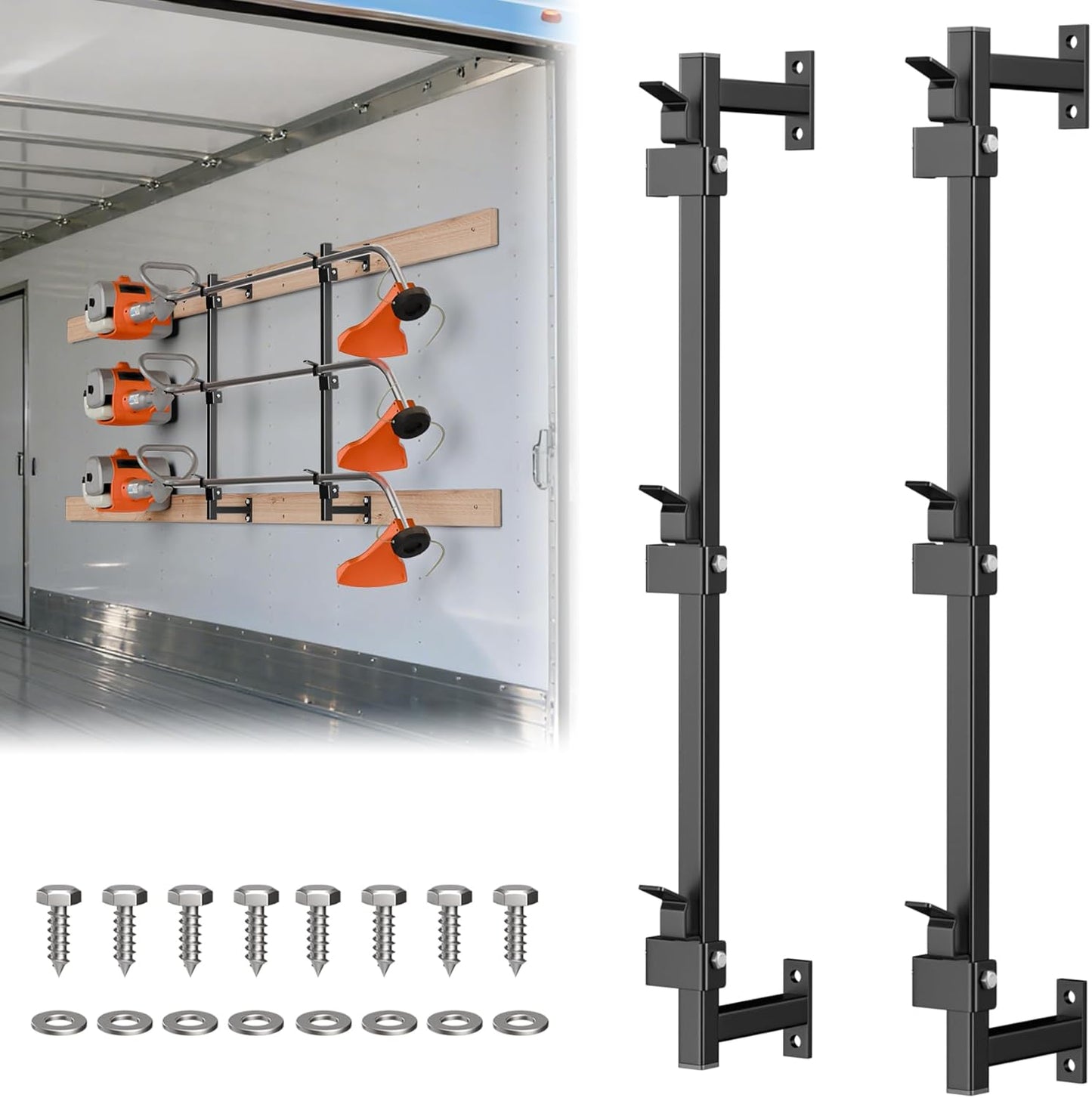 Skiennix Weed Eater Rack - Durable Landscape Trimmer Holder for Enclosed Trailers | Lawn Equipment Accessory