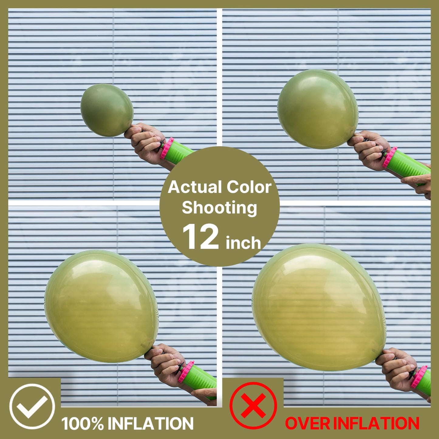 PartyWoo Sage Green Balloons 100pcs Different Sizes of 36 18 12 10 5 Inch Olive Boho Green Latex Balloon Arch Kit for Wedding Birthday Dinosaur Jungle Golf Football Theme Party Decorations Green-F11