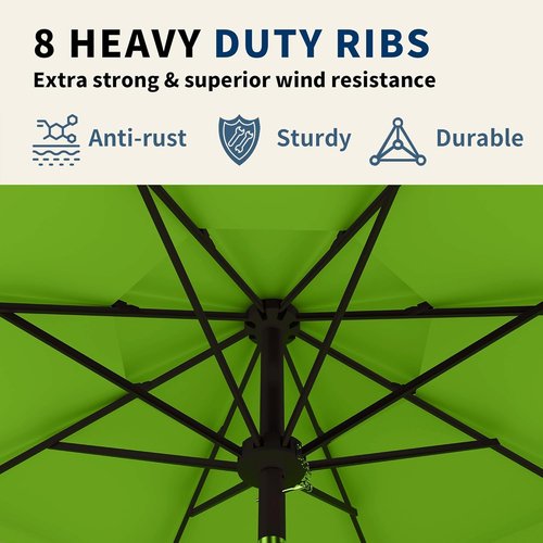 9FT Patio Umbrella by [Brand Name] - Auto Tilt & Crank | Sturdy 8-Rib Design for Garden & Pool