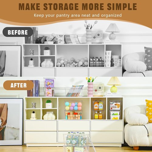 Clear Storage Bins by [Brand Name] - 7 Quart Stackable Containers with Lids for Home Organization
