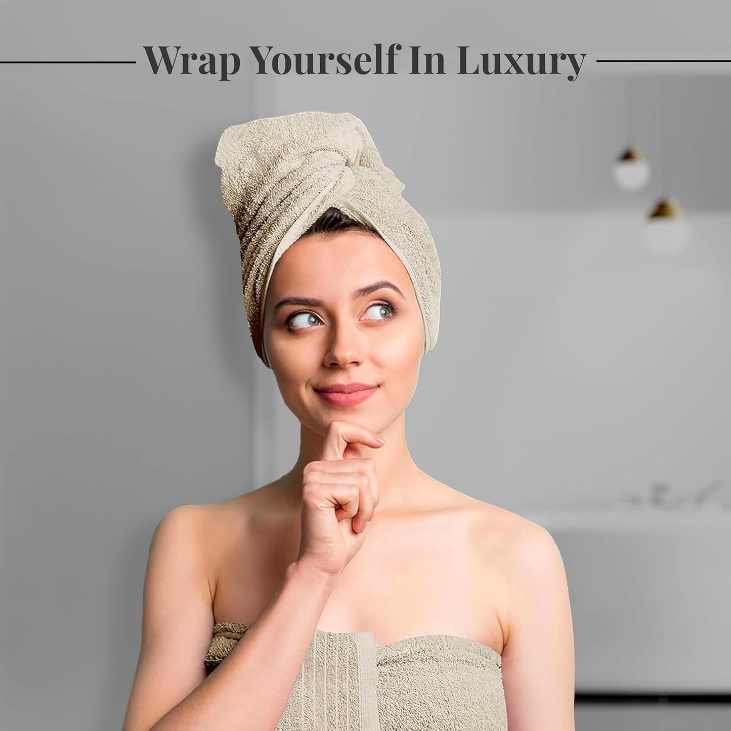 Tens Towels Extra Large Bath Towels - 100% Cotton, Super Soft & Absorbent | 30 x 60 Inches, Beige - Pack of 4