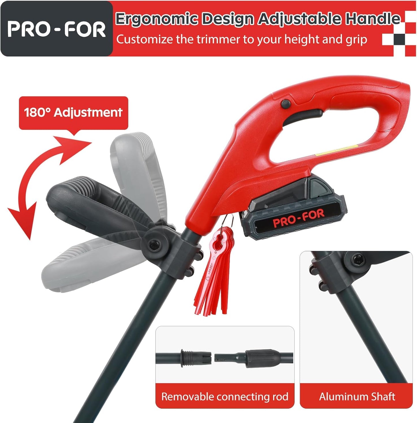 20V Lightweight Stringless Grass Trimmer - Cordless Electric Weed Eater with Battery & Charger