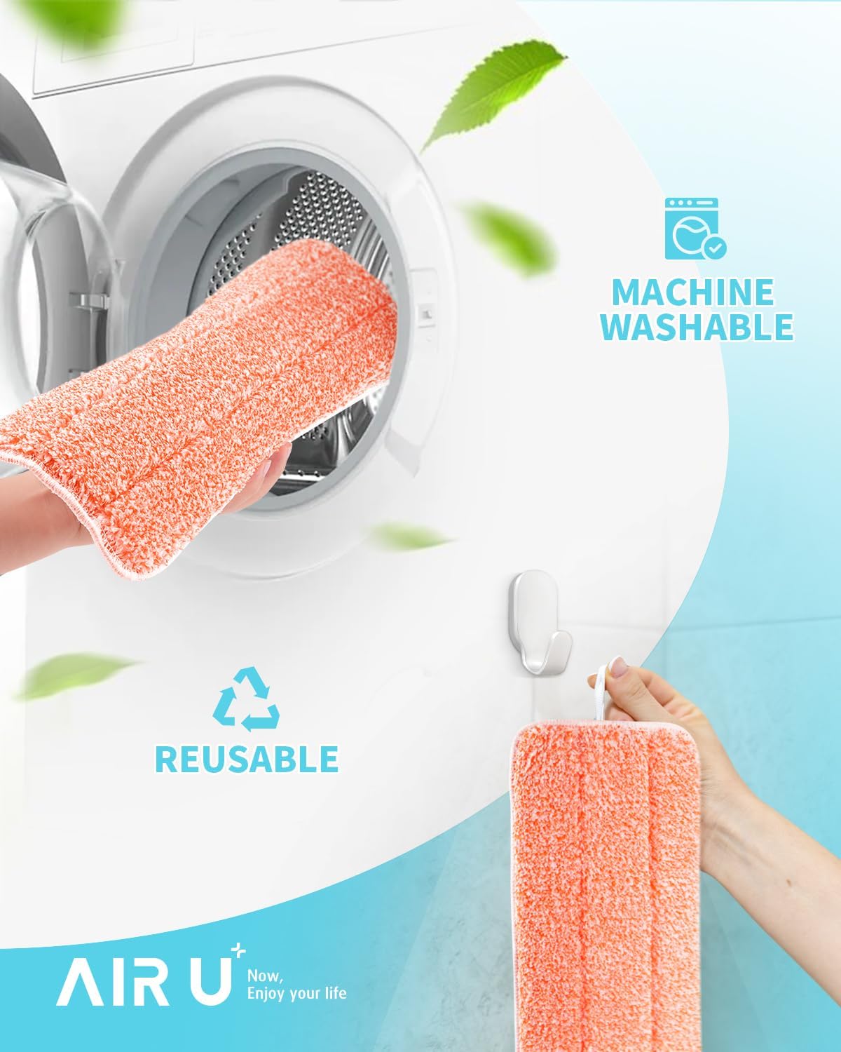 Skiennix Power Scrubbing Mop Pads - Reusable Microfiber Refills for Swiffer Wet Jet Mops | 6 Pack