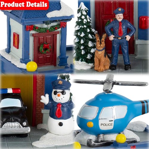 Innodept12 Christmas Animated Train Station Décor - Lighted Building with Clock & Music | Indoor Display