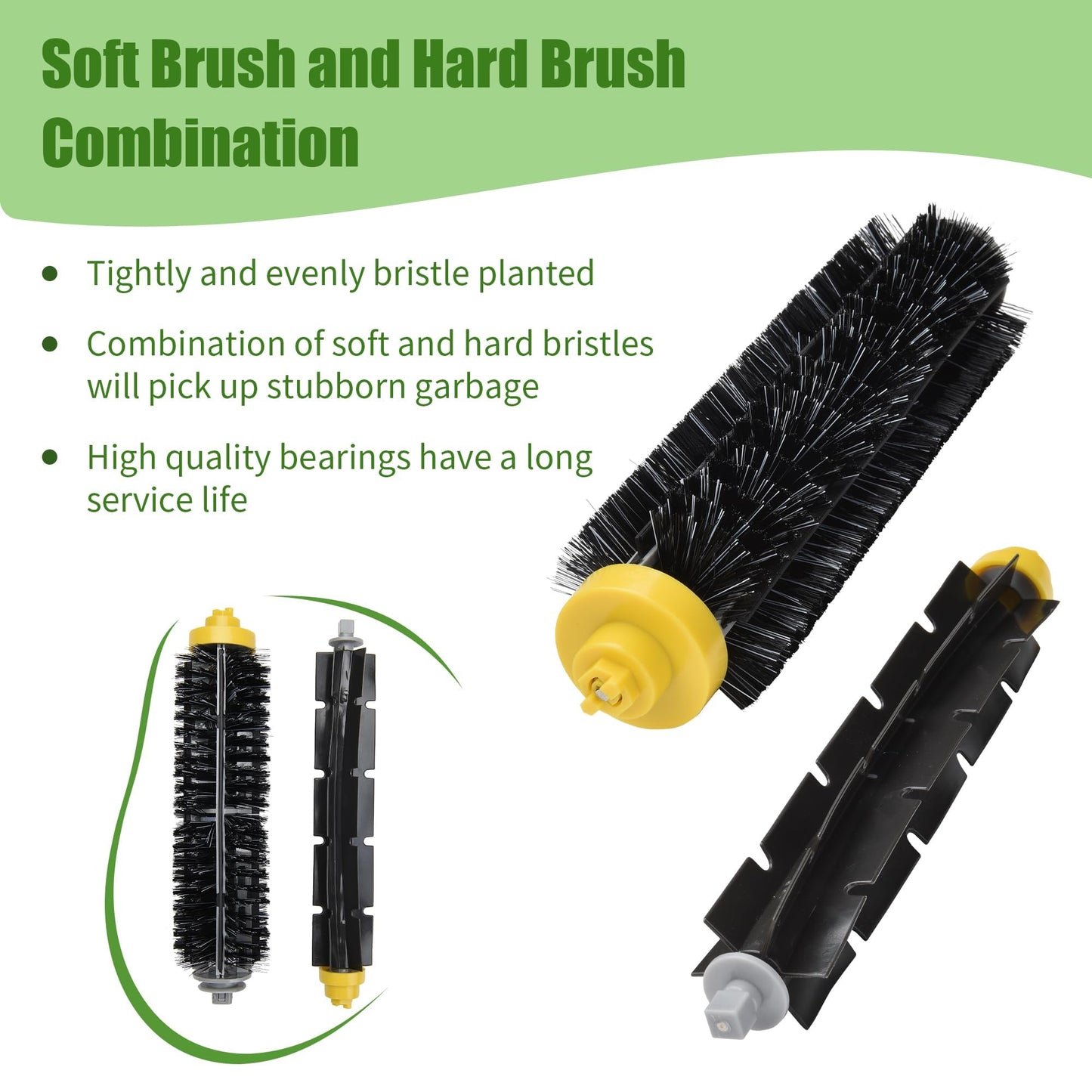 LOVECO Replacement Parts Kit for iRobot Roomba 600 Series 694 692 690 614 680 660 651 650 & 500 Series 595 585 564 552,3 Filter,3 Side Brush,1 Pairs Bristle and Flexible Beater Brush