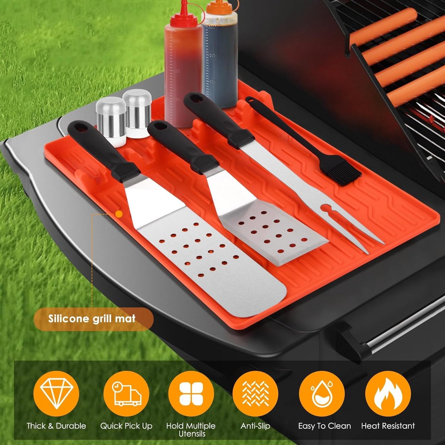 Skiennix 30-Piece Griddle Accessories Kit - Essential Flat Top Grill Tools for Outdoor Barbecue
