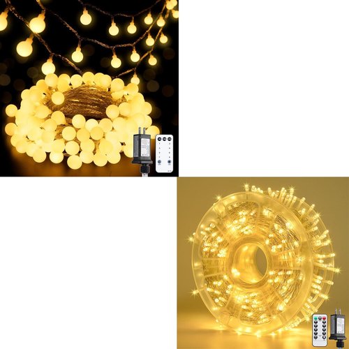 JMEXSUSS 100 LED Globe String Lights - Warm White Outdoor Decor | Perfect for Parties & Events
