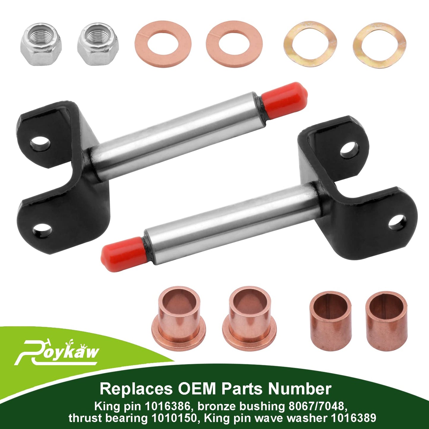 Roykaw Golf Cart Kingpin Repair Kit for Club Car DS 1981-up Gas/Electric Models, Replaces OEM # 1016386/1010150/1016389/8067/7048 - One Set for Whole Cart