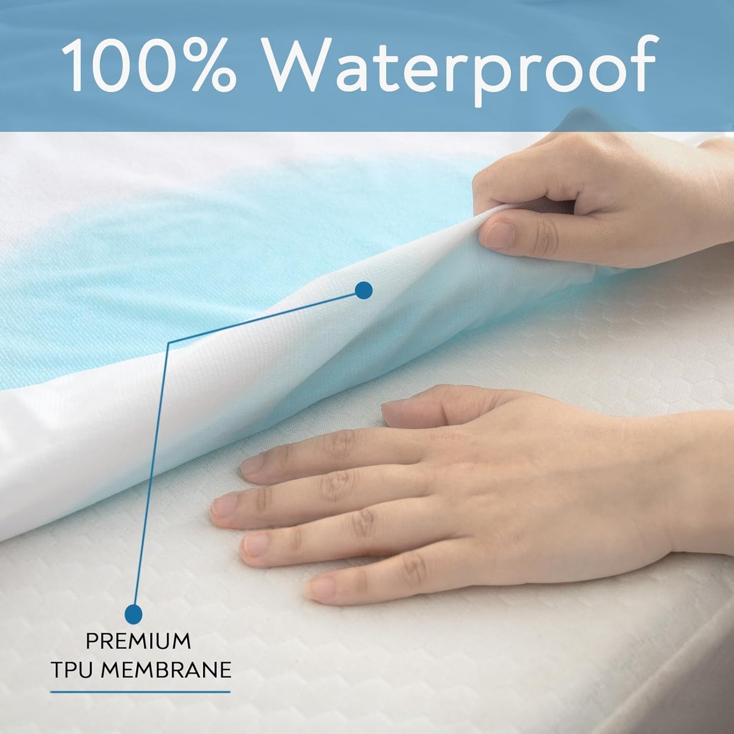 Skiennix Split Top King Mattress Protector - Waterproof & Breathable Terry | 78''×80'' Up to 18'' Depth