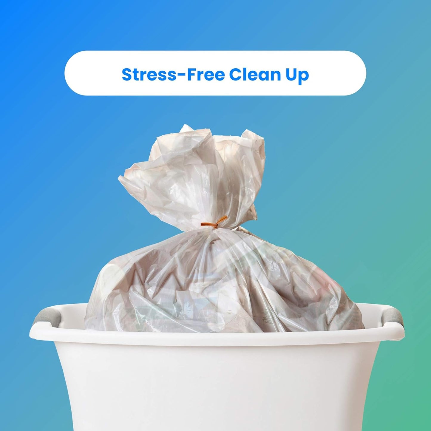 Reli. 6-10 Gallon Trash Bags - 300 Strong Clear Garbage Bags for Bathroom Use