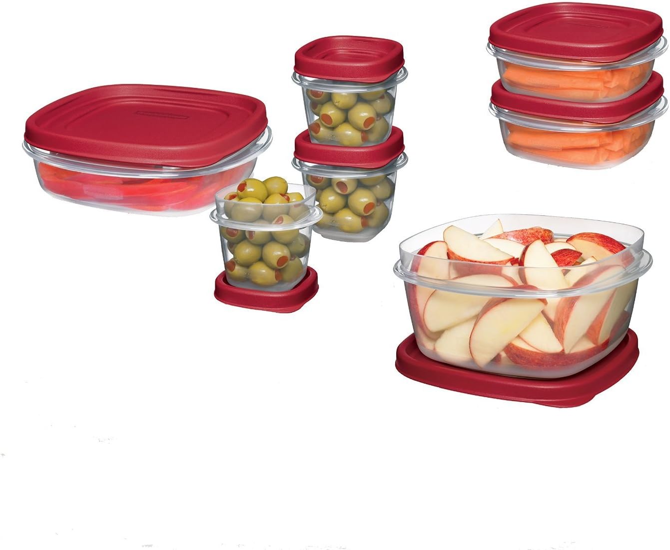 Rubbermaid Easy Find Lids Food Storage Containers - 18-Piece Set in Racer Red | Durable & Convenient
