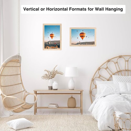 JCJMY Picture Frame - 5.5x8.5 Wall Mount or Tabletop Display | Shatter-Resistant Plexiglass, Natural Finish