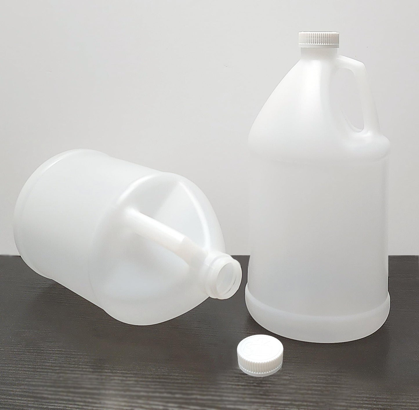 ljdeals 2 Pack 1 Gallon Reusable Plastic Jugs, Ergonomic Handle with Child Resistant Lids, Food Safe, BPA Free, Leak-Resistant, HDPE Plastic Container for Water, Liquids and more, Made in USA