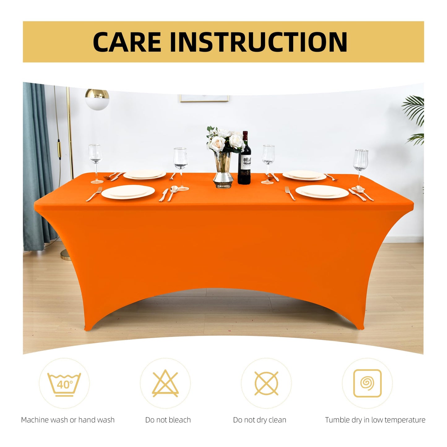 ZarzaaSik 2-Pack 6ft Spandex Table Covers for Rectangle Standard Folding Tables - Wrinkle Resistant Stretch Tablecloths - Ultimate Fitted Table Protector for Parties, Trade Shows, Banquet