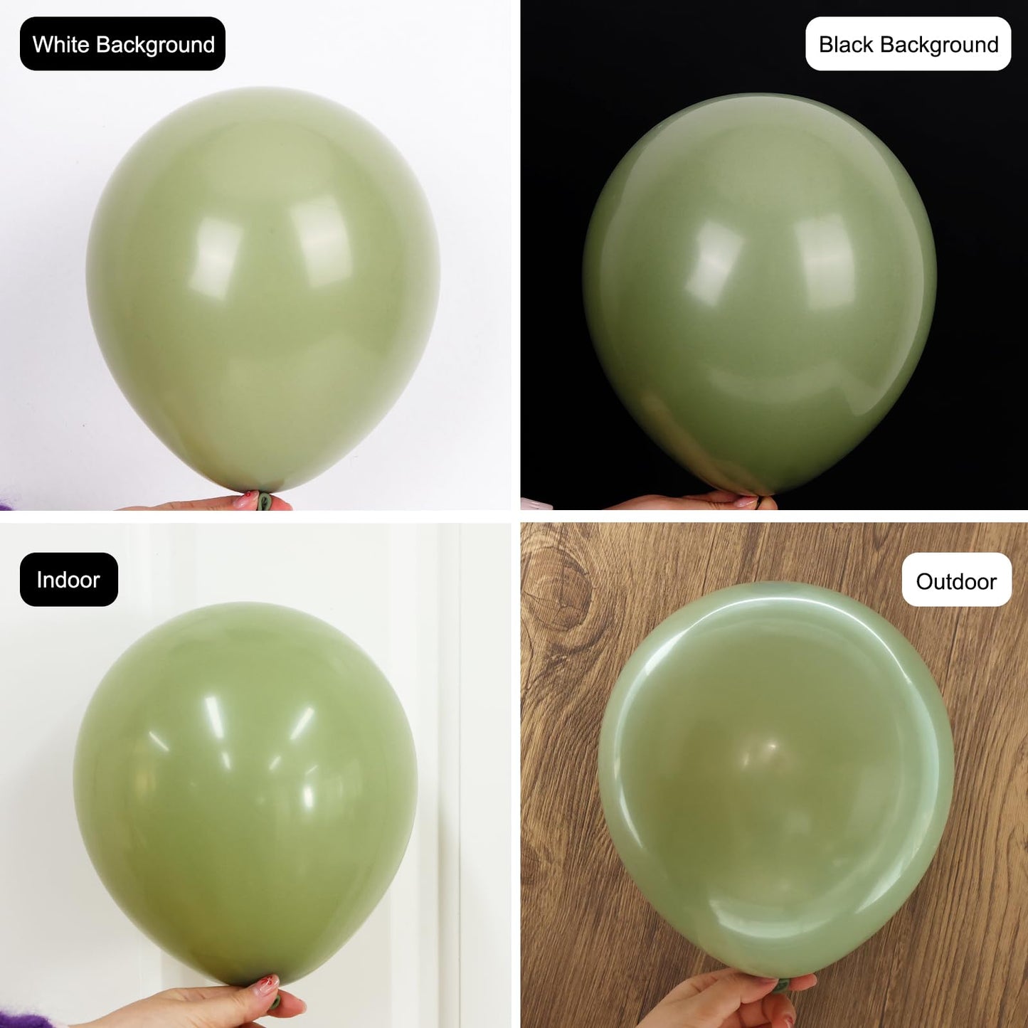 RUBFAC Sage Green Balloons 129pcs Different Sizes 18 12 10 5 Inch, Olive Green Latex Balloon Garland Arch Kit for Birthday Party Graduation Baby Shower Wedding Safari Jungle Balloon Decoration
