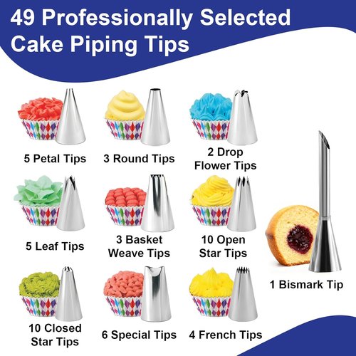 222 PCS Cake Decorating Kit | Complete Set with Turntable, Leveler, Piping Bags & Tips, Spatulas, Scrapers & More