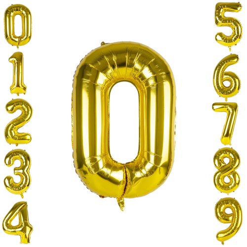 40 inch Number Balloon 0 Number Balloons Gold Large Giant Digital 0 Foil Helium Balloons for 0th Birthday Party Celebration Decorations Supplies 0 Wedding Anniversary