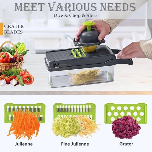 16-in-1 Vegetable Chopper by [Brand Name] - Versatile Mandoline Slicer & Onion Dicer for Effortless Meal Prep