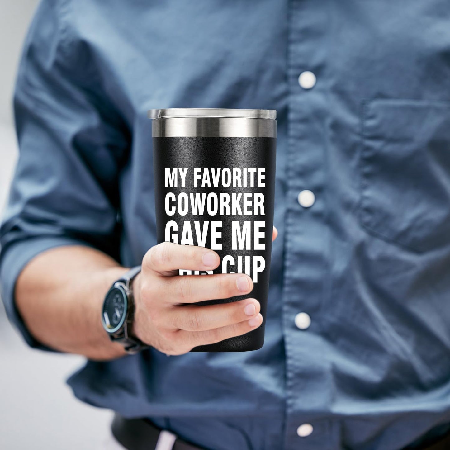 MASGALACC My Favorite Employee Gave Me This Cup Funny Boss Gift from Employees Coworkers Gifts to Employer Novelty Drinkware Coffee Mug, 20oz Stainless Steel Insulated Tumbler, Black