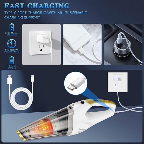 Dustbuster Cordless Handheld Vacuum - Portable Rechargeable Car Vacuum with Strong Suction & LED Light