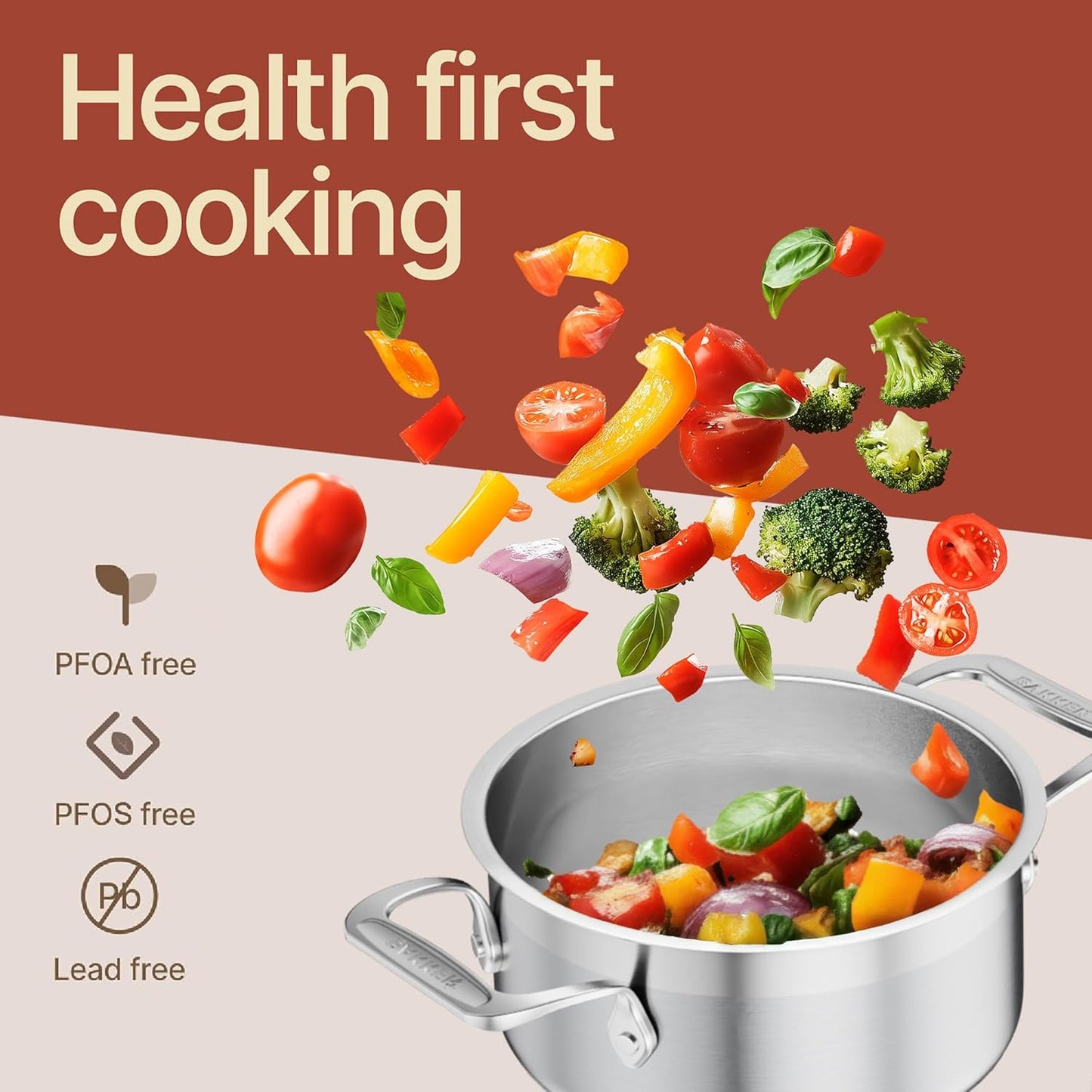 Stainless Steel Stockpot by [Brand Name] - 2 Quart Durable Design with Impact-Bonded Base & Riveted Handles