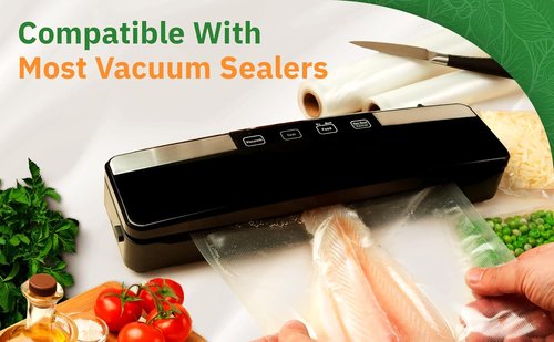 EverFresh Vacuum Sealer Rolls - 11" x 25' | 15% Thicker Embossing, BPA Free, 4 Pack