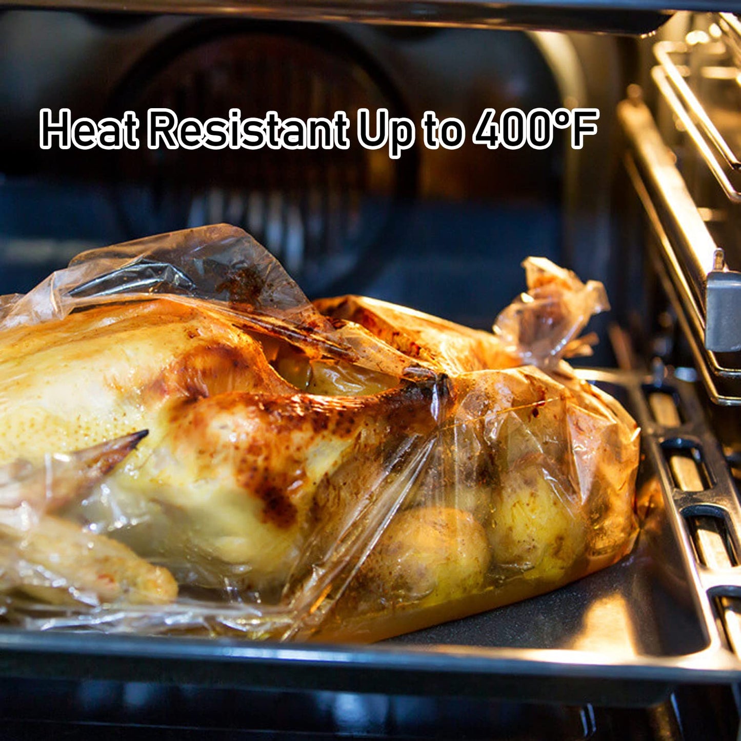 WRAPOK Oven Cooking Turkey Bags Large Size Ribs Baking Roasting Bags No Mess For Chicken Meat Ham Poultry Fish Seafood Vegetable - 20 Bags (17 x 21.5 Inch)