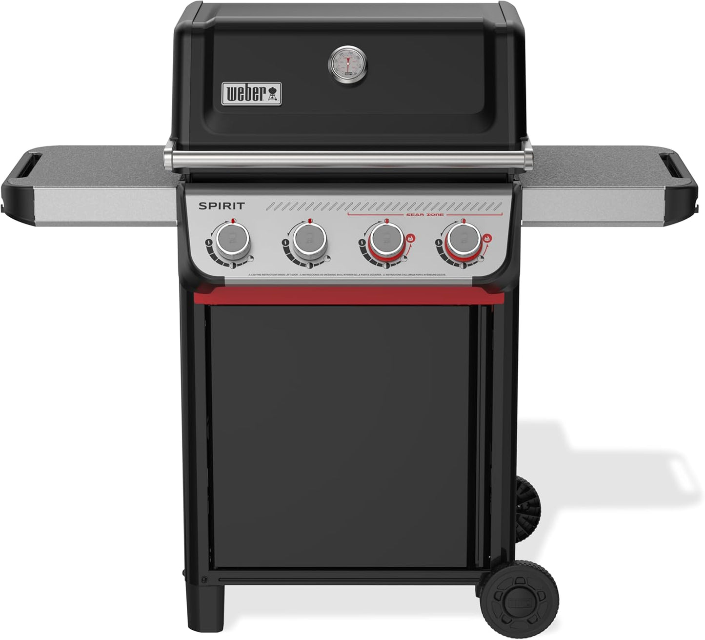 Weber Spirit E-425 Liquid Propane Gas Grill - 4 Burner Outdoor BBQ in Black | Porcelain-Enameled Grates & Sear Zone