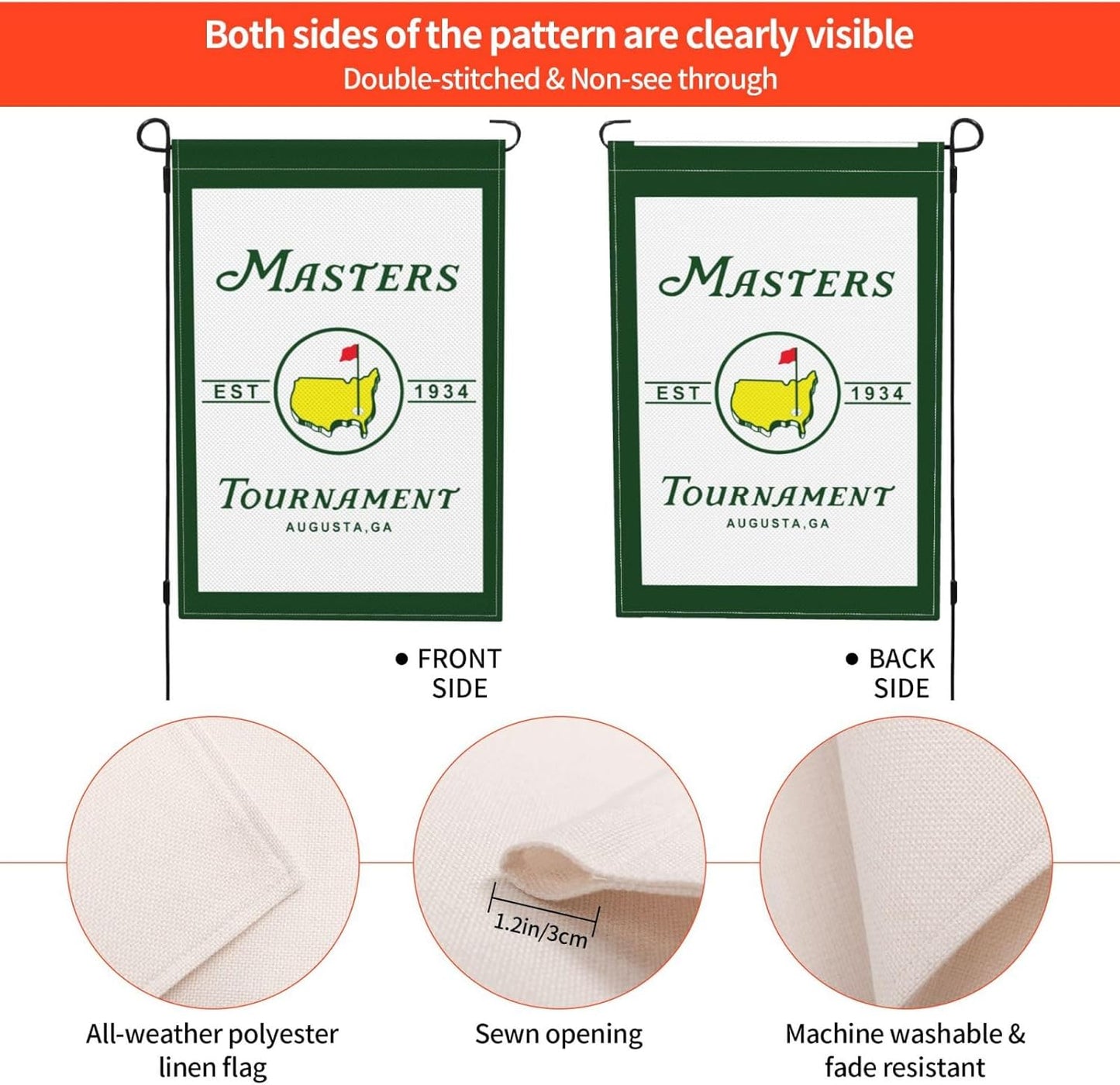 Masters Garden Flag - 12x18 Inch National Golf Design for Home Decor