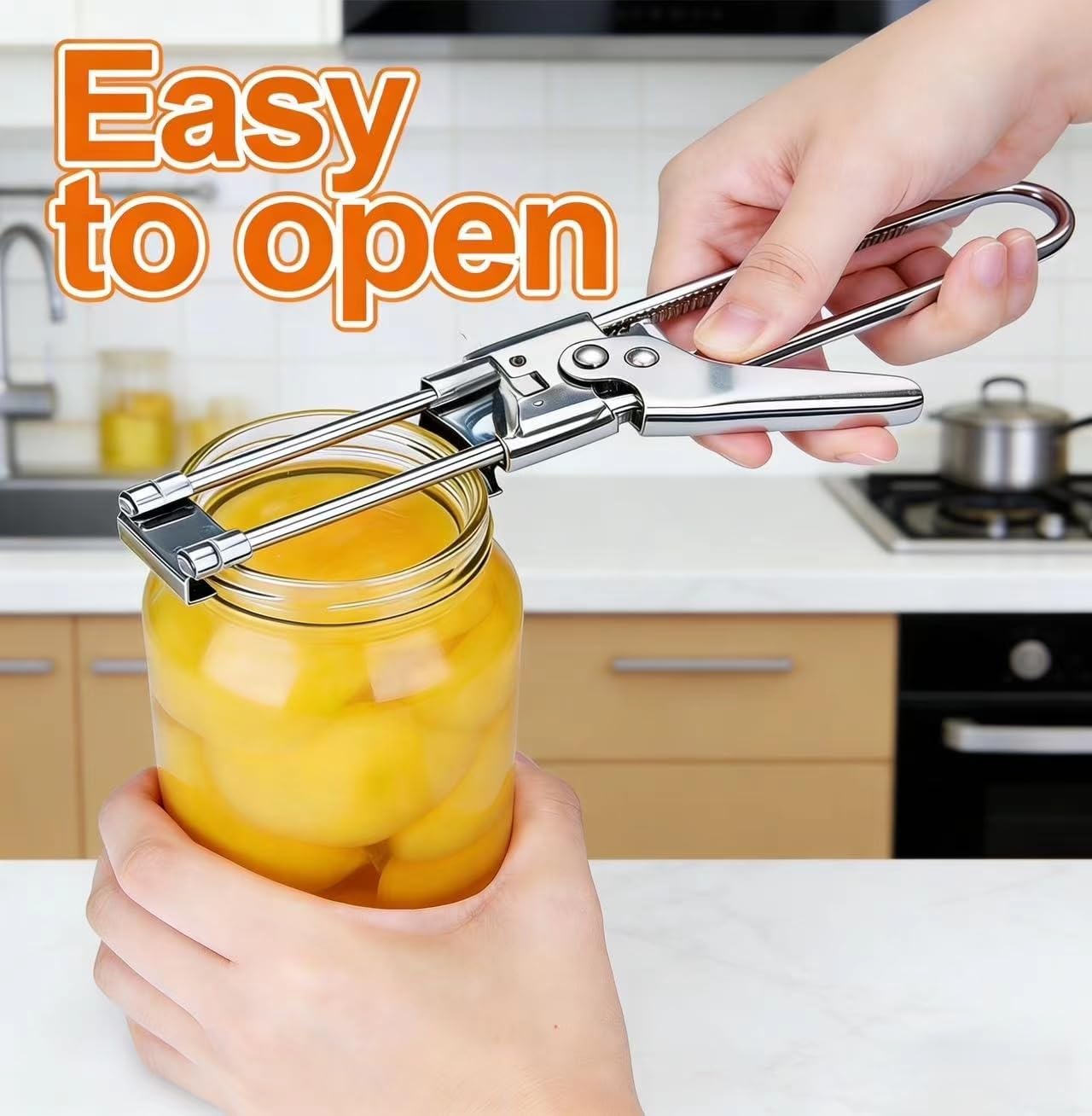 Skiennix Stainless Steel Jar Opener - Adjustable & Multifunctional Tool for Weak Hands | Ideal for Seniors with Arthritis