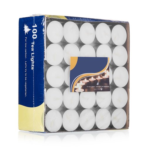 100-Pack Scented White Tealight Candles - 2 Hour Burn Time, Natural Palm Wax, Smokeless, with Cotton Wick in Aluminum Shell - Ideal for Weddings, Bathing, and Festive Decor - 1.2" x 1"