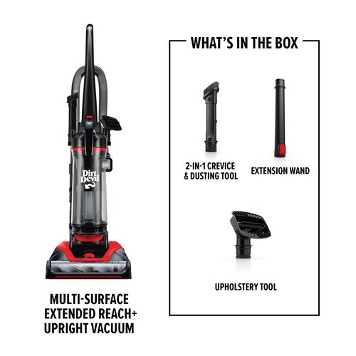Dirt Devil Multi-Surface Extended Reach+ Upright Bagless Vacuum Cleaner for Carpet and Hard Floor, Powerful, Lightweight, Corded Vacuum Cleaners for Home Use