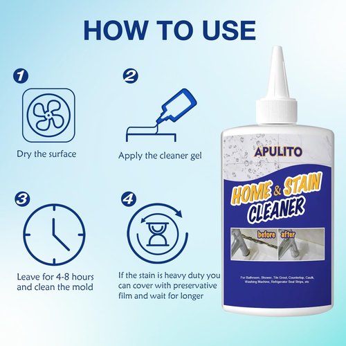 APULITO Household Cleaner Gel - Powerful Formula for Bathroom & Kitchen Surfaces | 10 Fl Oz