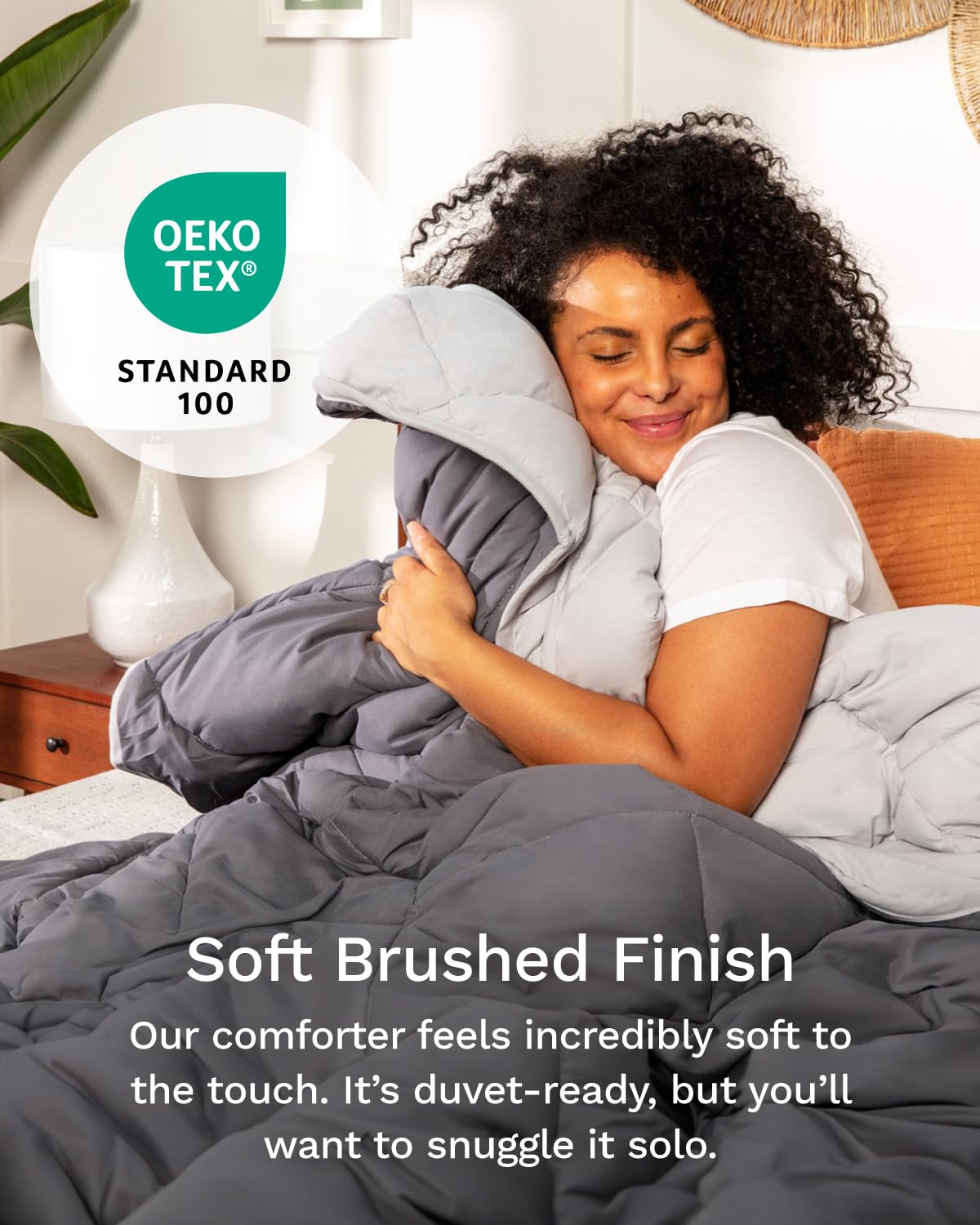 ViscoSoft King Comforter - Cloud-Soft Down Alternative Duvet Insert, All Season Cooling Lightweight Reversible Quilted Blanket for Bedroom & Guest Room, Oeko-TEX Certified, Light/Dark Gray