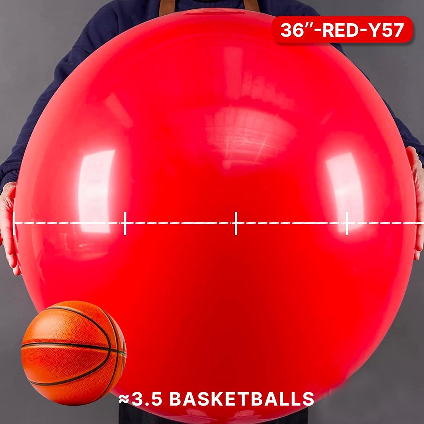 PartyWoo Red Helium Balloons - 36 Inch, 4 Pack for Birthday, Graduation & Special Events
