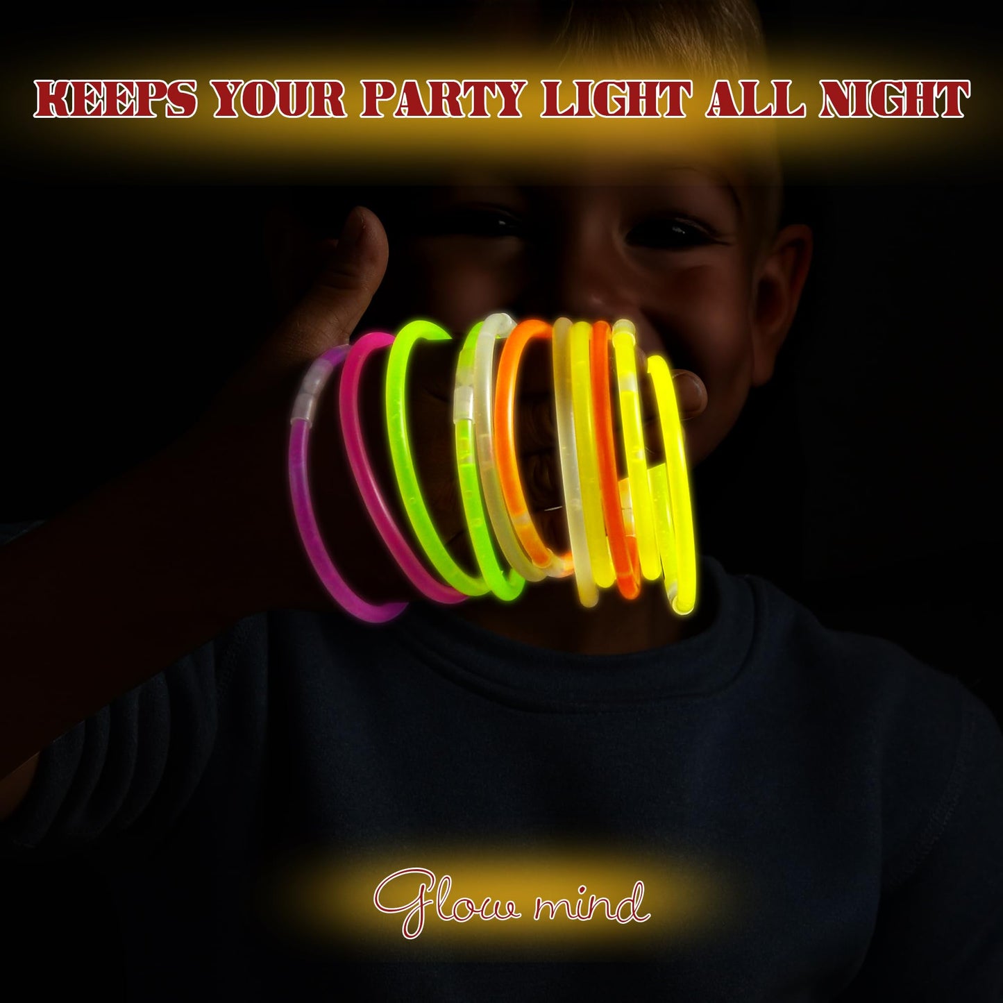 JSronms 500 Ultra Bright Glow sticks,8" Glow Sticks Bulk,Glow Sticks For Kids Bulk Party Pack,Glow in The Dark Party Supplies,Glowsticks Party Favors with Bracelets and Necklaces