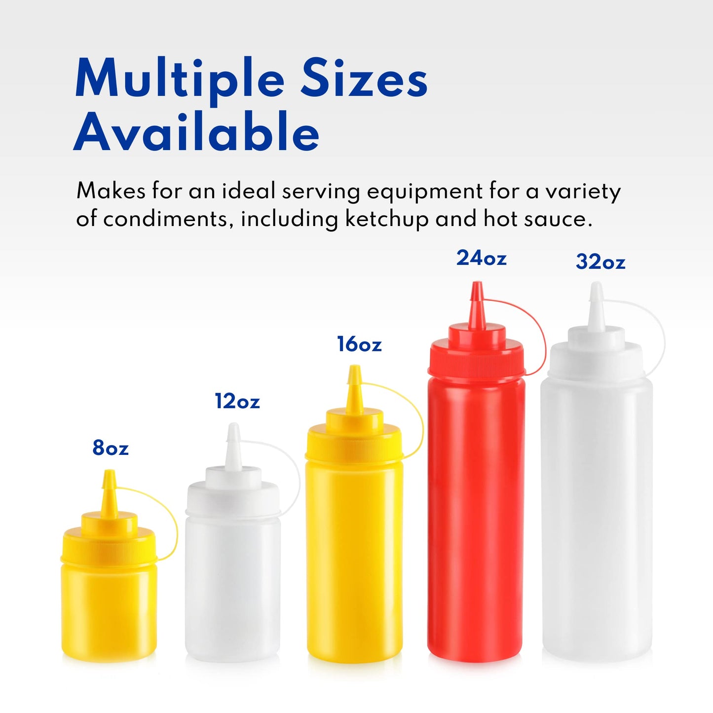 New Star Foodservice 16 oz Clear Squeeze Bottle, Wide Mouth, Pack of 6