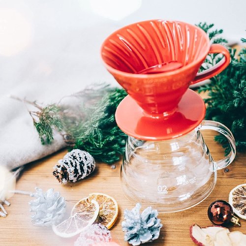 Hario VDCR-02R V60 02 Coffee Dripper Ceramic Red Coffee Drip for 1-4 Cups