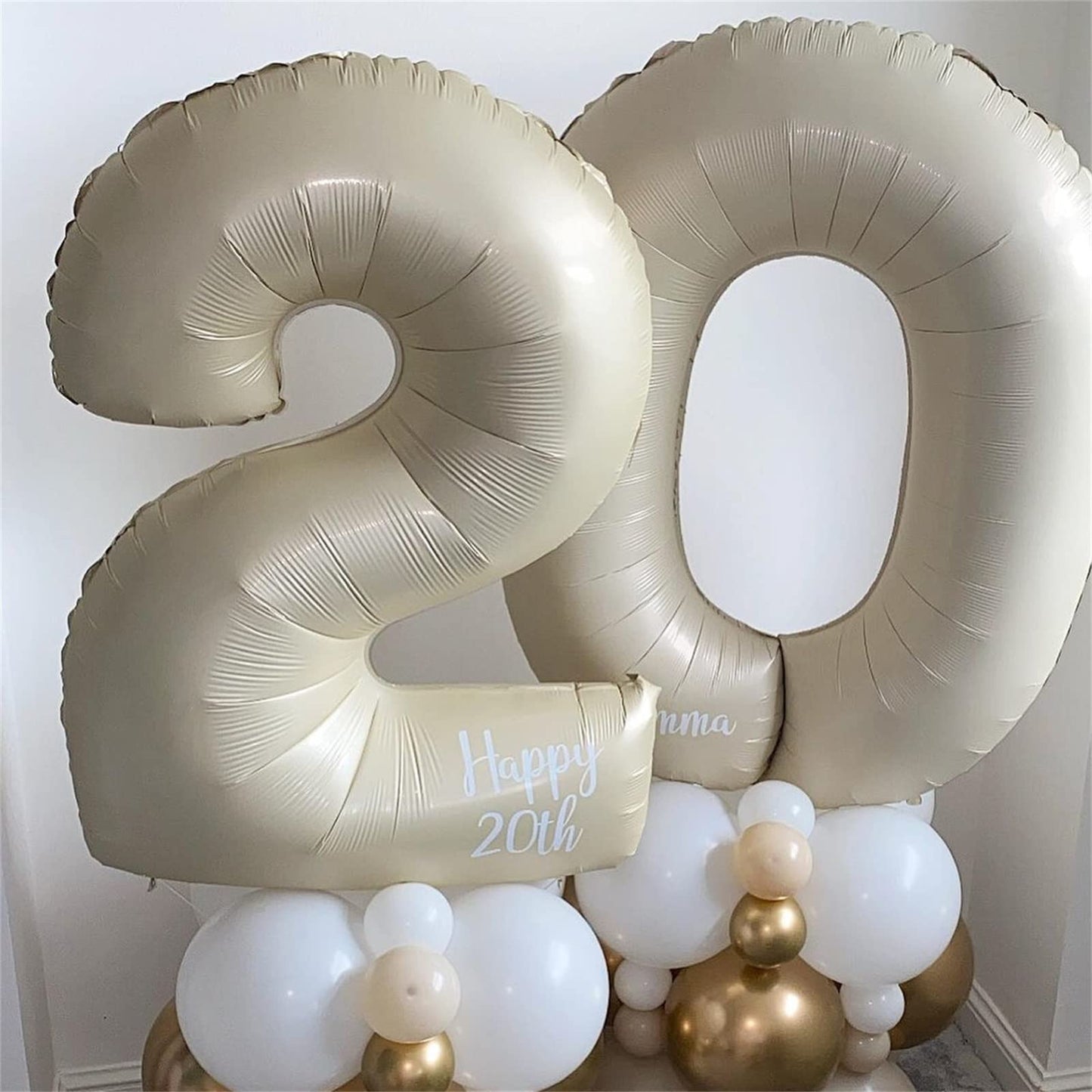 60th Birthday Balloons Cream for Women, 40 Inch Giant Beige Foil 60 Balloon Numbers Self Inflating, Ivory White Sand Digit 6 & 0 Helium Balloons for Men 60th Anniversary Party Decorations Supplies