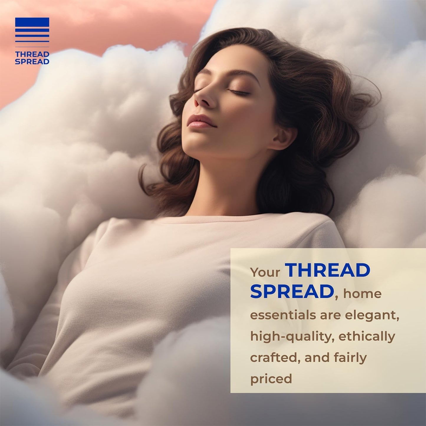 Thread Spread 100% Egyptian Cotton Pillow Cases - Luxury 1000 Series Set of 2 | Soft Cooling Queen Size (White)