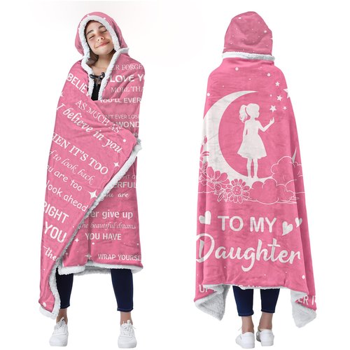 Daughter Gifts from Mom,Daughter Birthday Wearable Blanket,to My Daughter Blanket from Dad, Warm Birthday Gifts for Daughter, Daughter Gift for Thanksgiving Holiday Christmas New Year 2025, 47X71