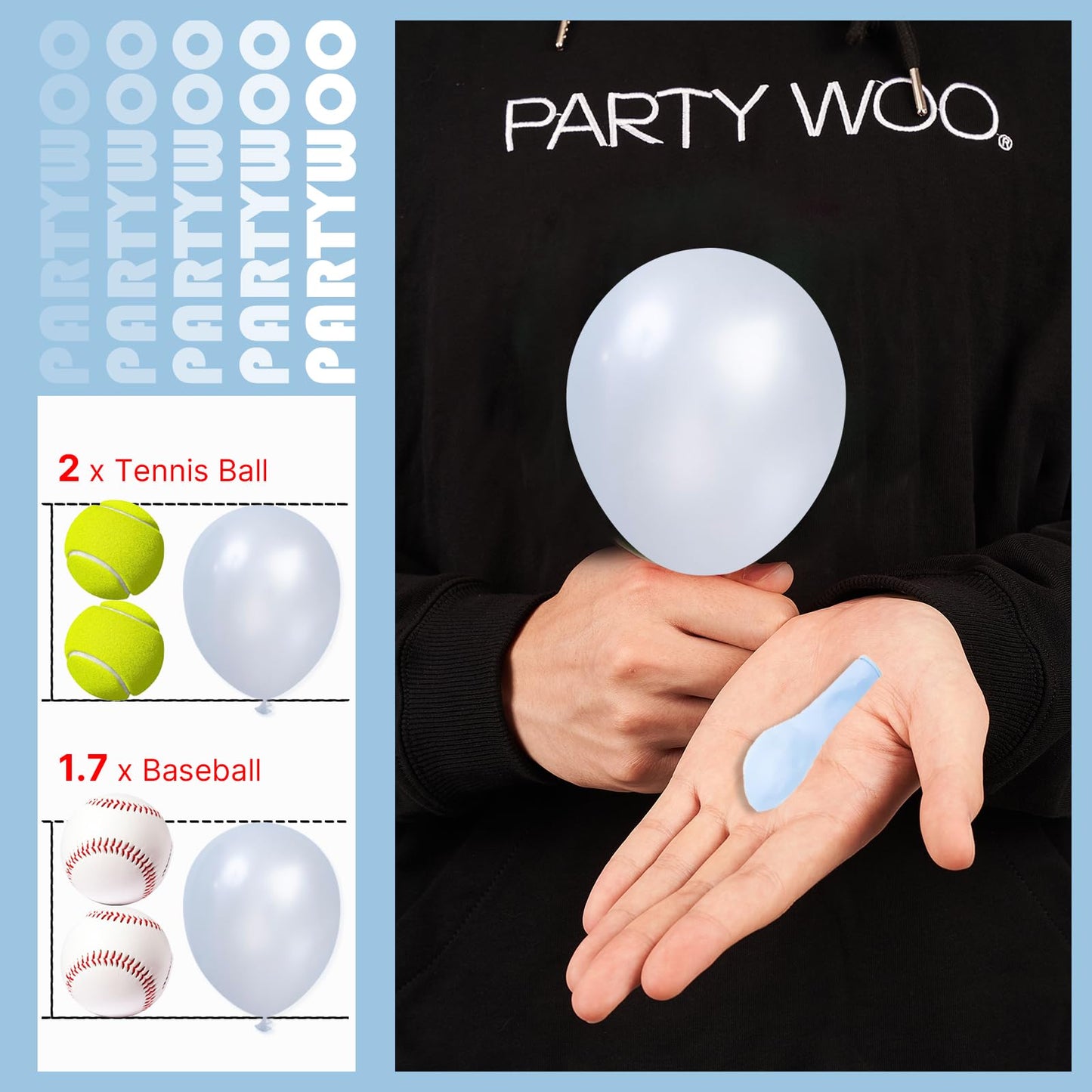 PartyWoo Pearl Light Blue Balloons 100 pcs 5 Inch Baby Pastel Blue Balloons for Graduation Baby Shower Gender Reveal Weddings Anniversary Under The Sea Theme Birthday Party Decorations Blue-Z02