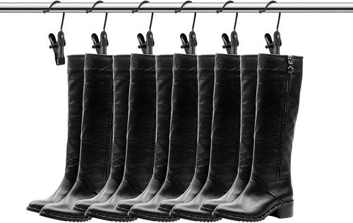 Hotop Boot Hanger Clips - 48 Heavy-Duty Space-Saving Hooks for Closet & Laundry (Black)