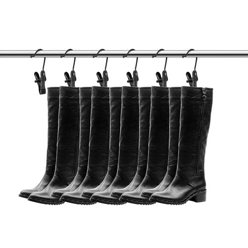 Hotop 48 Pieces Boot Hanger Clips for Closet, Laundry Hanging Hooks Heavy Duty Clips Boot Holder Portable Single Hooks Space Saving for Pants Jeans Clothes Hats Tall Towels (Black)