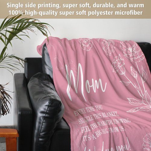 GiltGlimmer Gifts for Mom Mothers Day, Mom Birthday Gifts Blanket, Moms Gift for Women from Daughter Son, We Love You Present for Mother Mommy Christmas 60" x 50", Pink