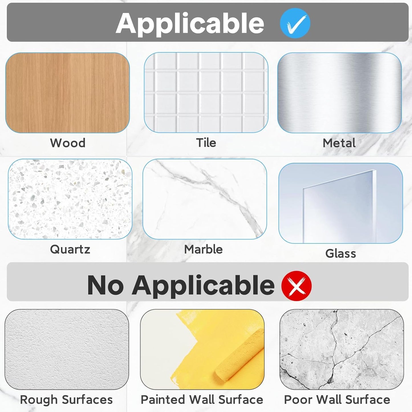 Lsnisni Shower Caddy Adhesive Hooks - 20 Pack Waterproof, Strong Adhesive, No Drilling | Ideal for Bathroom & Kitchen Storage
