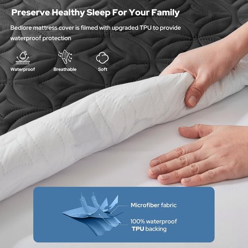 BEDLORE Waterproof Mattress Protector - Soft Noiseless California King Size Pad | Deep Pocket 6"-18" Depth, Washable